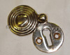 Antique Victorian brass rounded key escutcheon